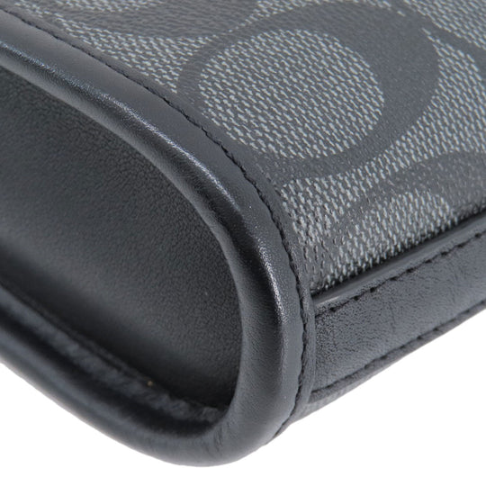 COACH Shoulder Bag C3134 PVC, Leather black Truck Small mens Used Authentic