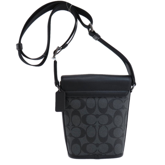 COACH Shoulder Bag C3134 PVC, Leather black Truck Small mens Used Authentic