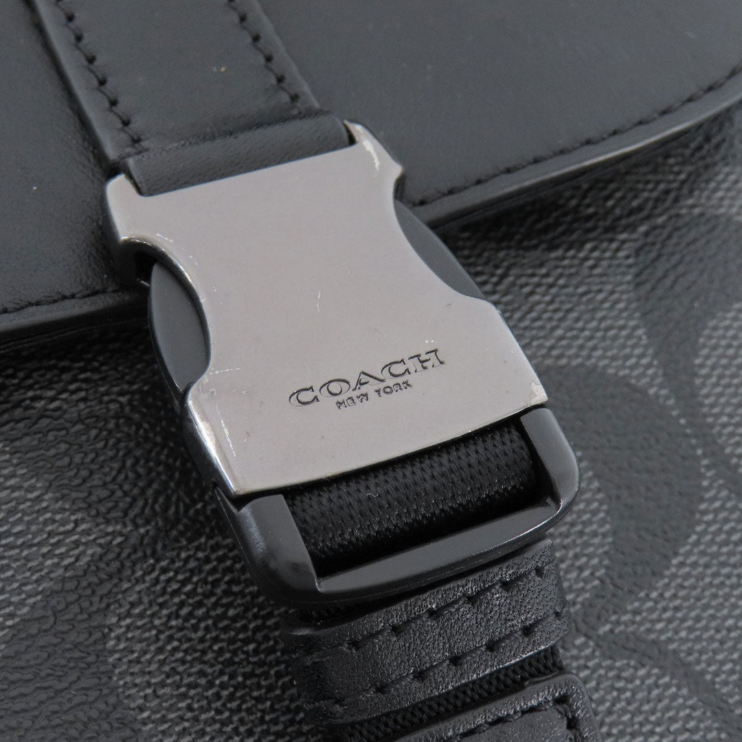 COACH Shoulder Bag C3134 PVC, Leather black Truck Small mens Used Authentic