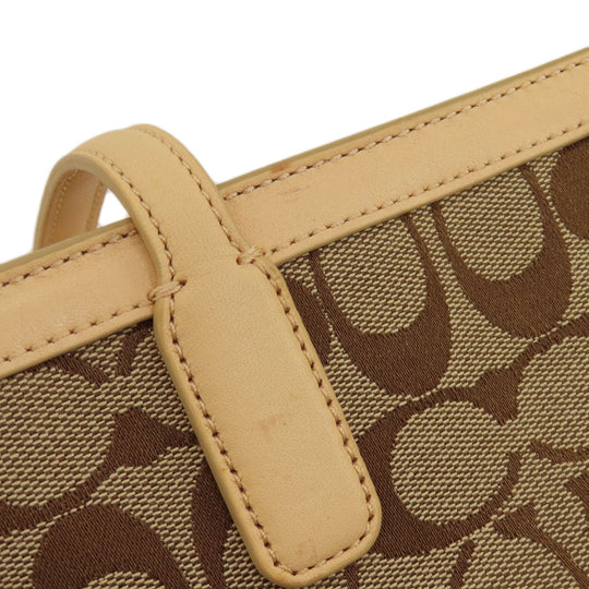 COACH Tote Bag 23465 canvas Brown Signature Women Used Authentic