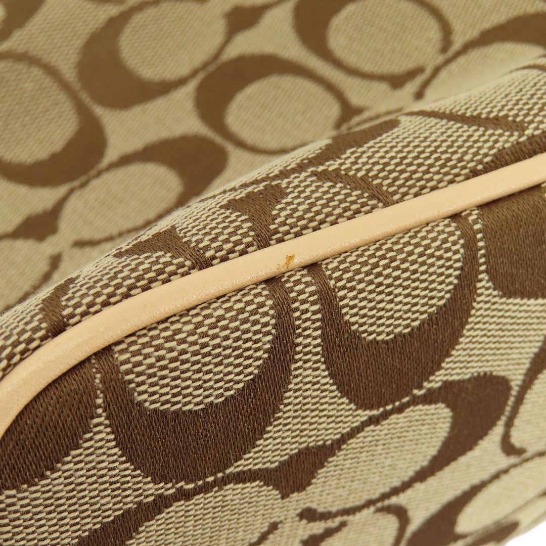 COACH Tote Bag 23465 canvas Brown Signature Women Used Authentic