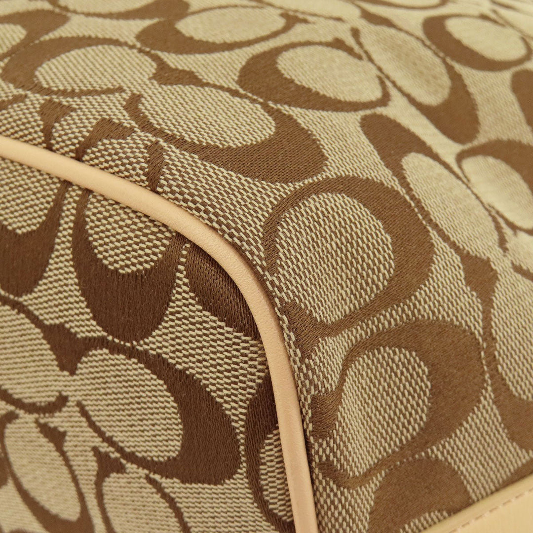 COACH Tote Bag 23465 canvas Brown Signature Women Used Authentic