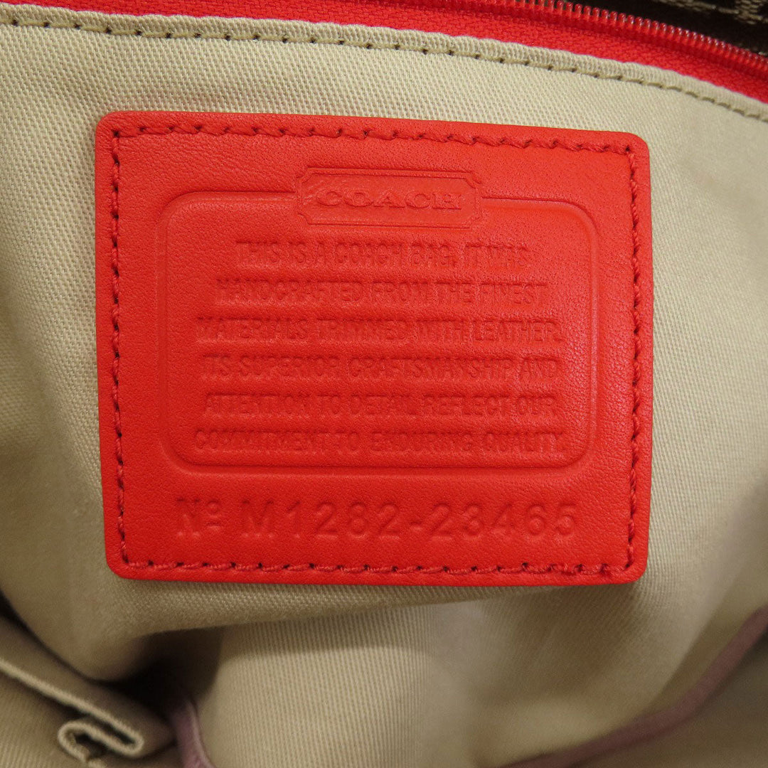 COACH Tote Bag 23465 canvas Brown Signature Women Used Authentic