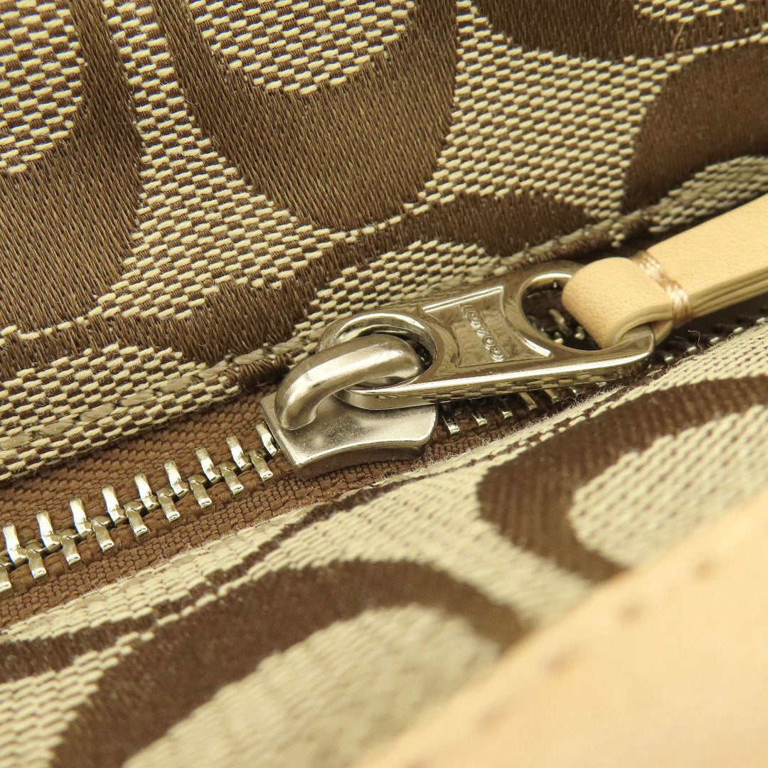 COACH Tote Bag 23465 canvas Brown Signature Women Used Authentic