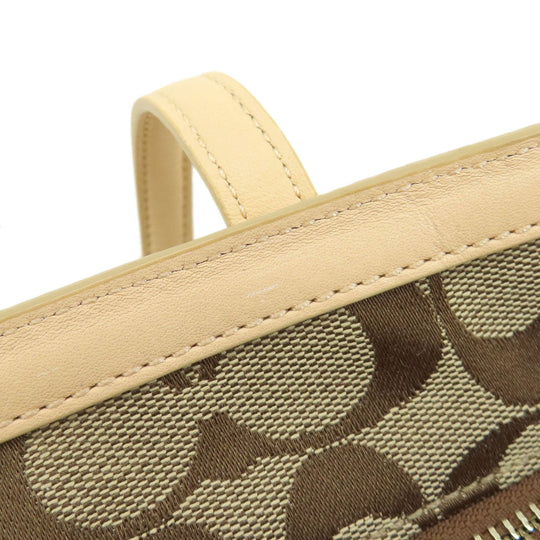 COACH Tote Bag 23465 canvas Brown Signature Women Used Authentic