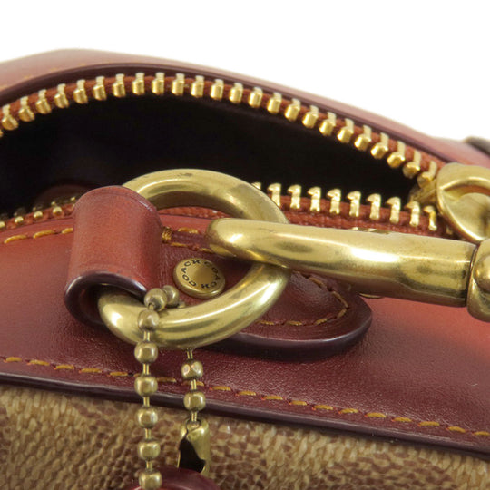 COACH Shoulder Bag 31208 PVC Brown Signature Women Used Authentic