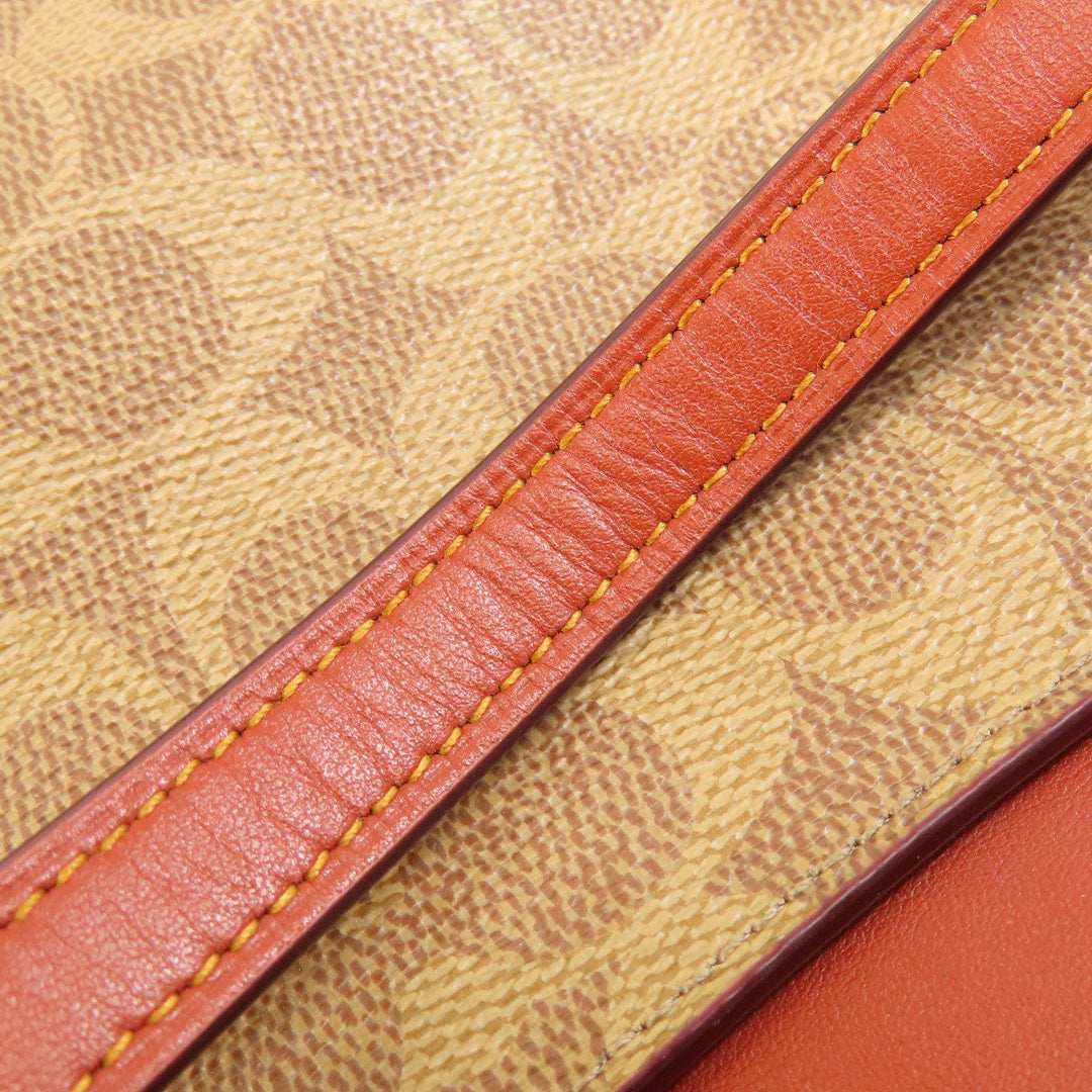 COACH Shoulder Bag 31208 PVC Brown Signature Women Used Authentic