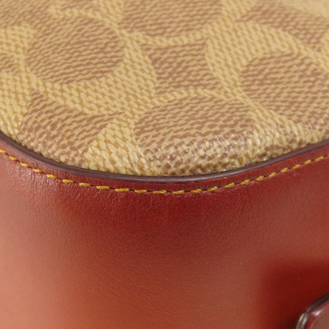 COACH Shoulder Bag 31208 PVC Brown Signature Women Used Authentic