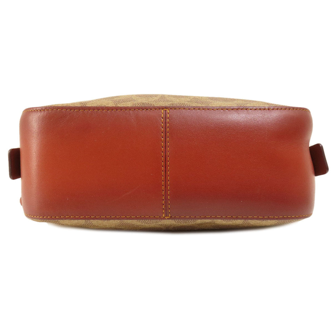 COACH Shoulder Bag 31208 PVC Brown Signature Women Used Authentic