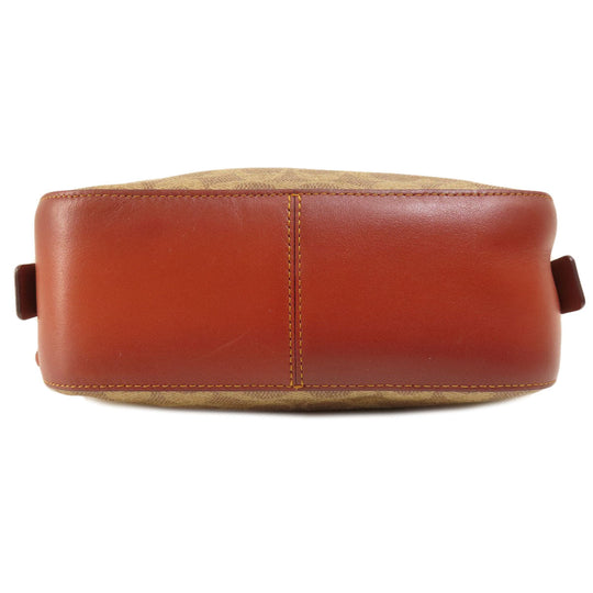 COACH Shoulder Bag 31208 PVC Brown Signature Women Used Authentic