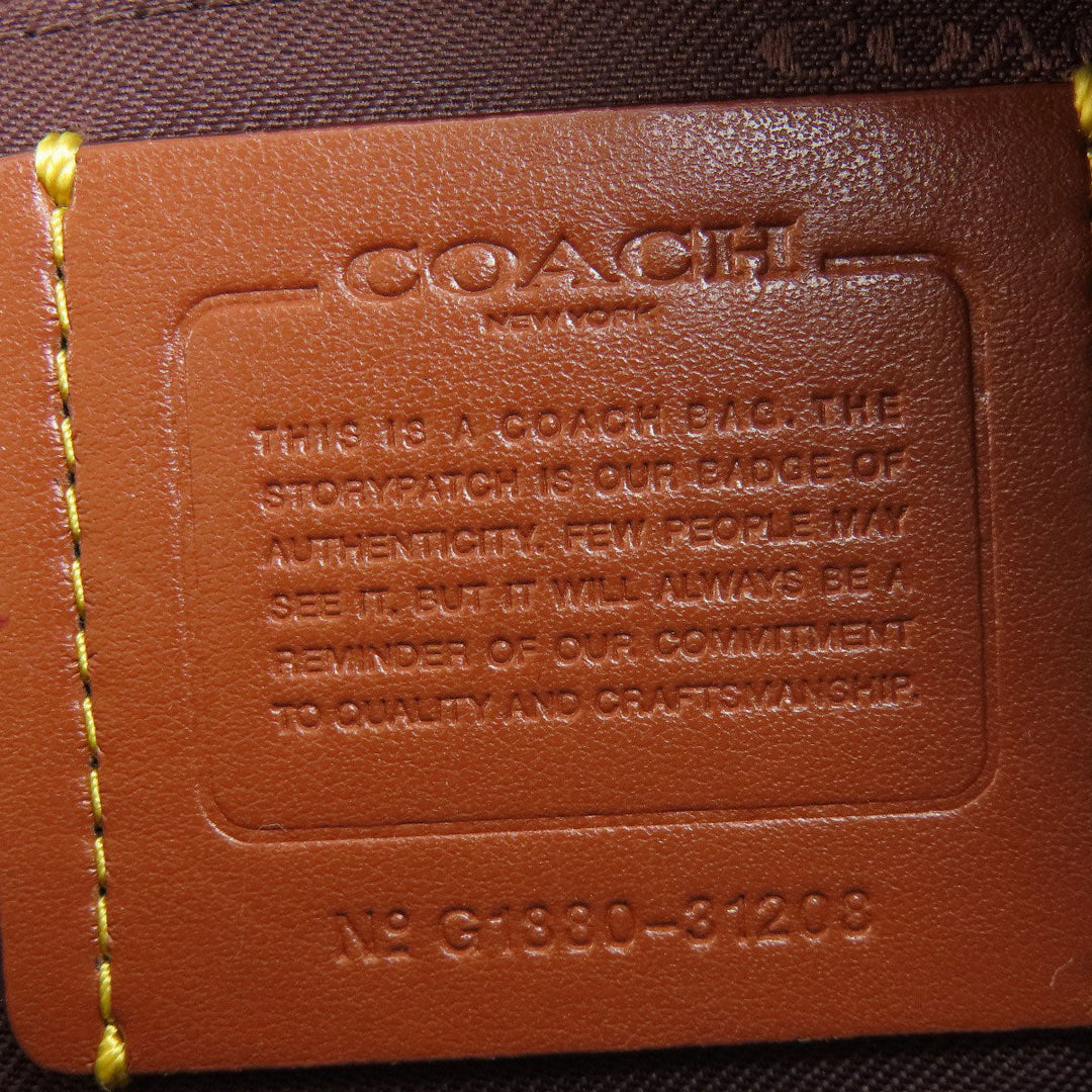 COACH Shoulder Bag 31208 PVC Brown Signature Women Used Authentic