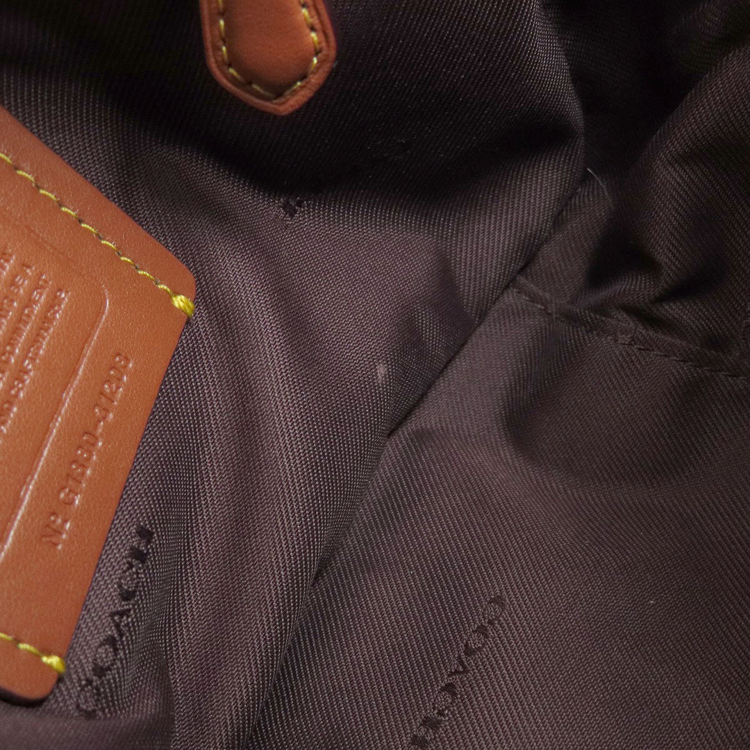 COACH Shoulder Bag 31208 PVC Brown Signature Women Used Authentic