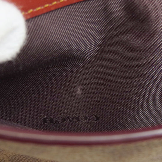 COACH Shoulder Bag 31208 PVC Brown Signature Women Used Authentic