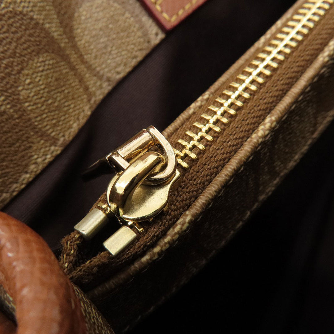 COACH Tote Bag F34608 PVC Brown Signature 2WAY