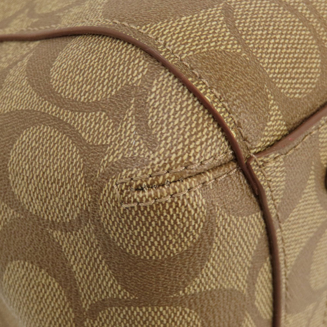 COACH Tote Bag F34608 PVC Brown Signature 2WAY