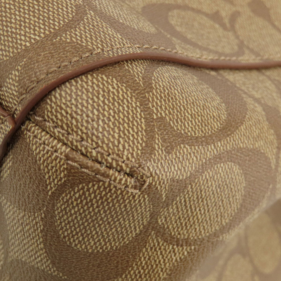 COACH Tote Bag F34608 PVC Brown Signature 2WAY