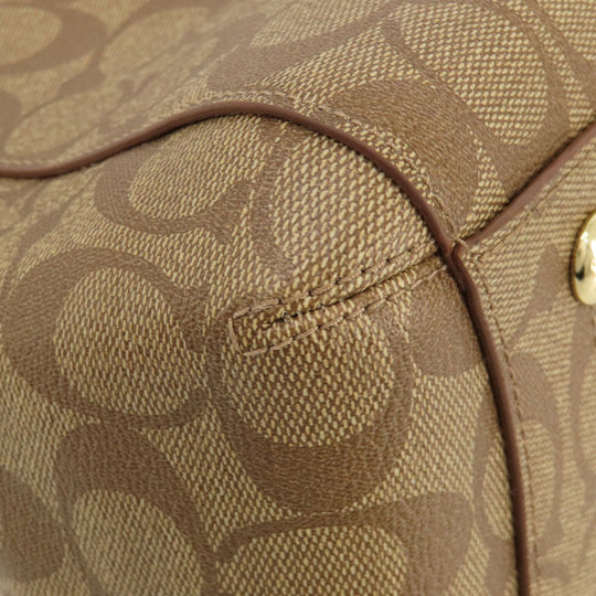 COACH Tote Bag F34608 PVC Brown Signature 2WAY