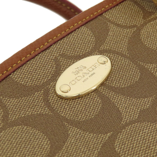 COACH Tote Bag F34608 PVC Brown Signature 2WAY