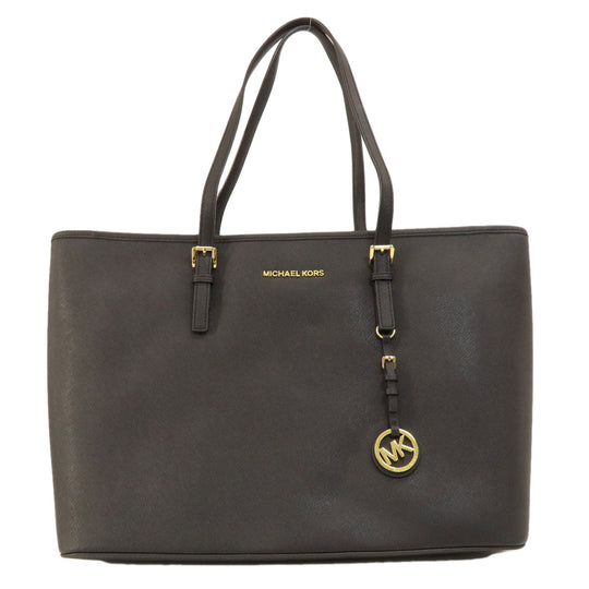 MICHAEL KORS Tote Bag leather Brown logo Women Used Authentic