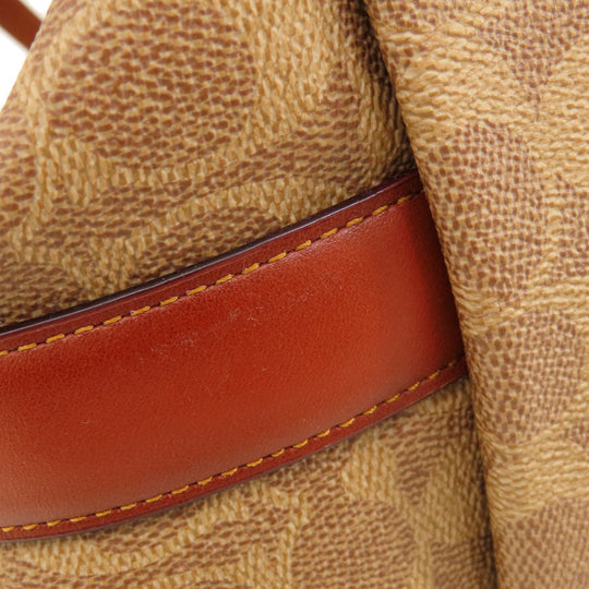 COACH Tote Bag 32714 PVC Brown Signature Women Used Authentic