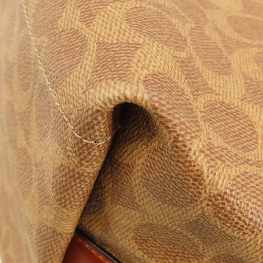 COACH Tote Bag 32714 PVC Brown Signature Women Used Authentic