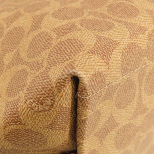 COACH Tote Bag 32714 PVC Brown Signature Women Used Authentic