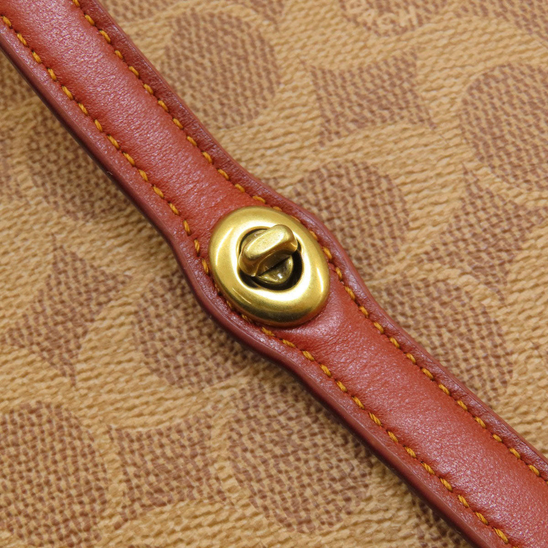 COACH Tote Bag 32714 PVC Brown Signature Women Used Authentic