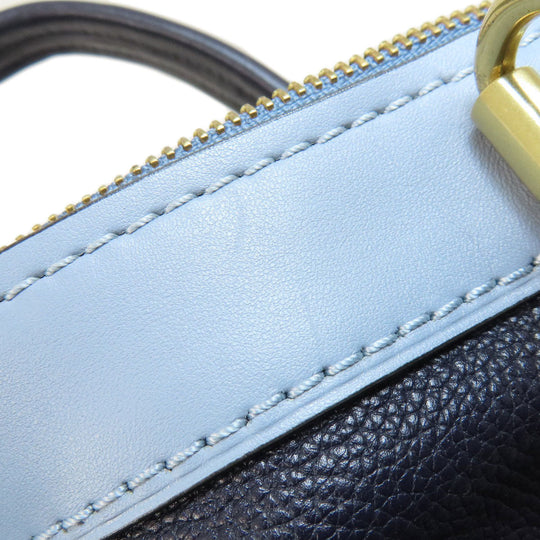 COACH Tote Bag 73720 leather Navy logoMetal 2WAY