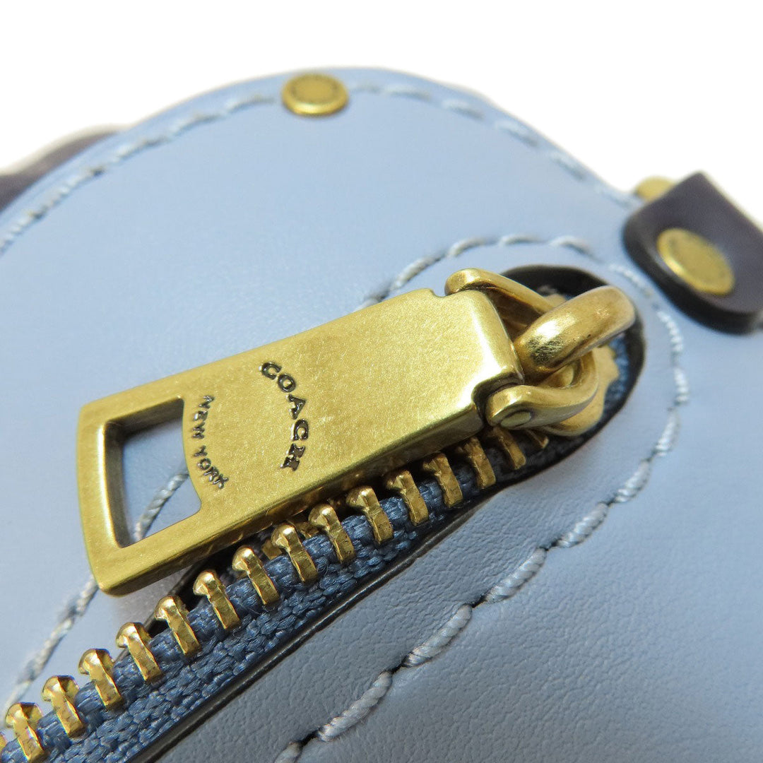 COACH Tote Bag 73720 leather Navy logoMetal 2WAY