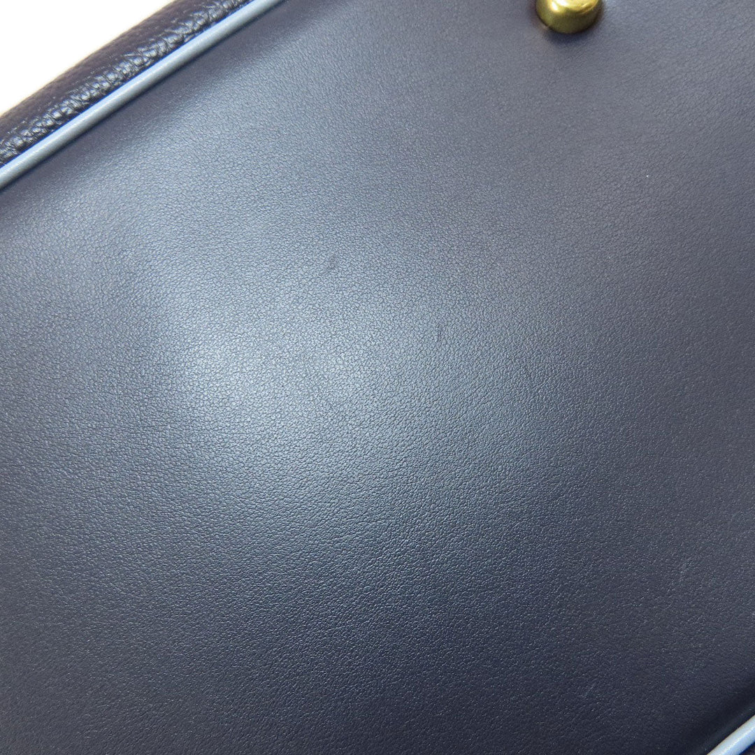 COACH Tote Bag 73720 leather Navy logoMetal 2WAY