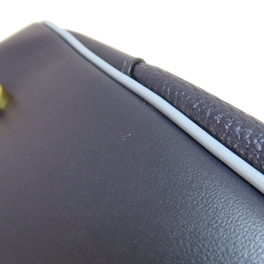 COACH Tote Bag 73720 leather Navy logoMetal 2WAY