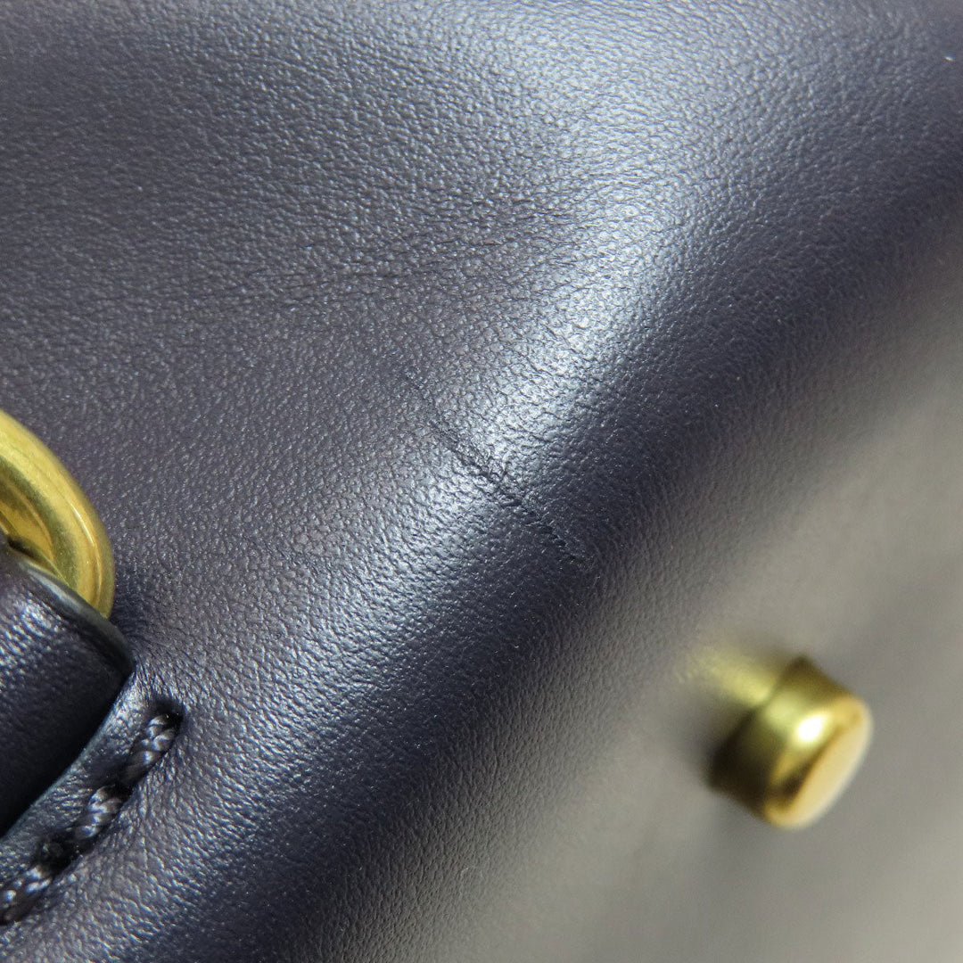 COACH Tote Bag 73720 leather Navy logoMetal 2WAY