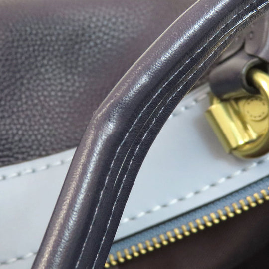 COACH Tote Bag 73720 leather Navy logoMetal 2WAY