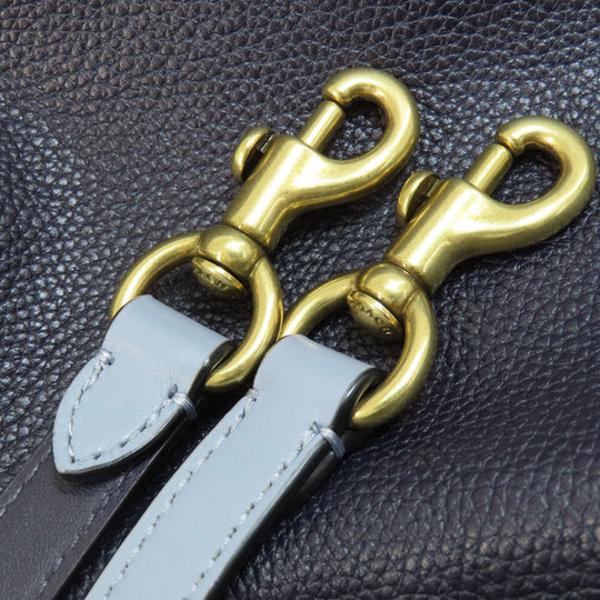 COACH Tote Bag 73720 leather Navy logoMetal 2WAY