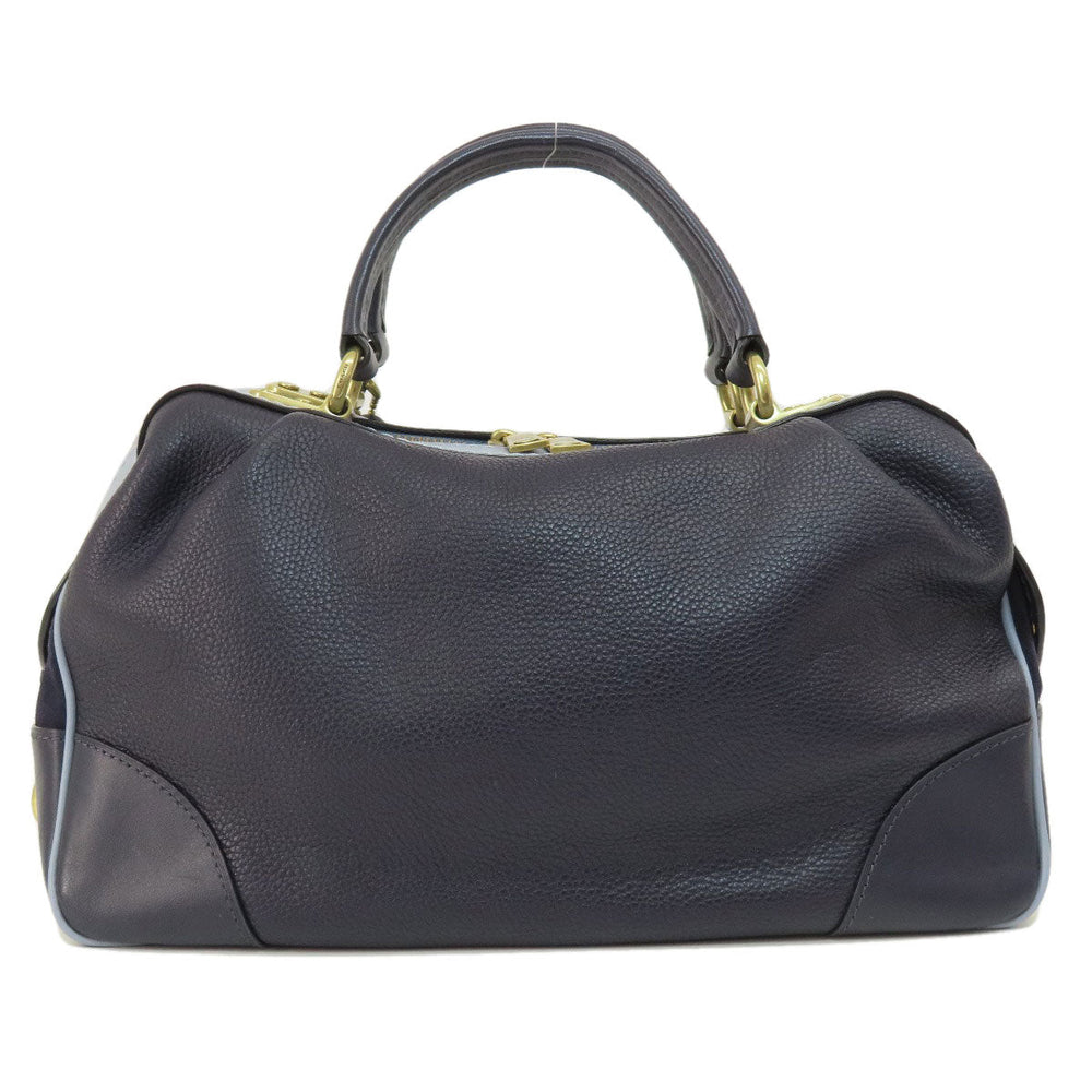 COACH Tote Bag 73720 leather Navy logoMetal 2WAY