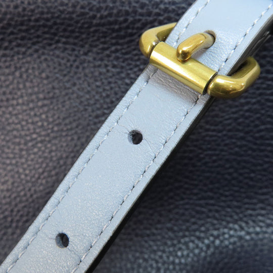 COACH Tote Bag 73720 leather Navy logoMetal 2WAY