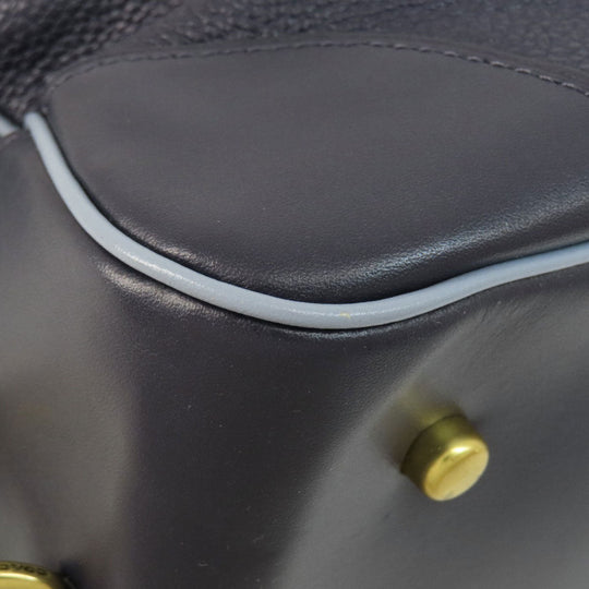 COACH Tote Bag 73720 leather Navy logoMetal 2WAY