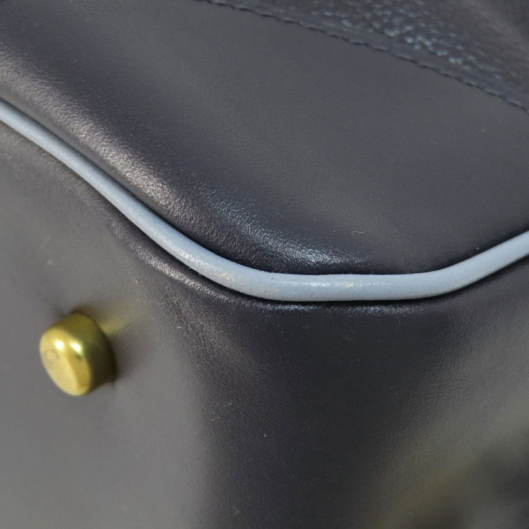 COACH Tote Bag 73720 leather Navy logoMetal 2WAY