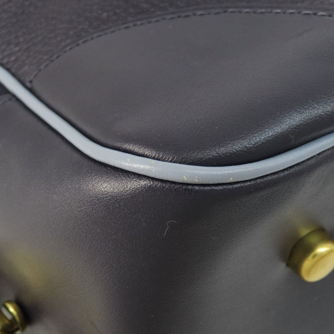 COACH Tote Bag 73720 leather Navy logoMetal 2WAY