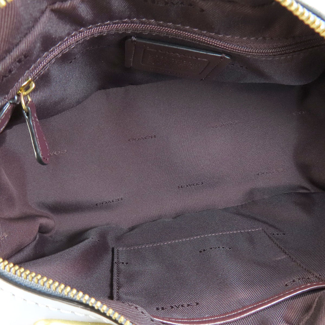 COACH Tote Bag 73720 leather Navy logoMetal 2WAY