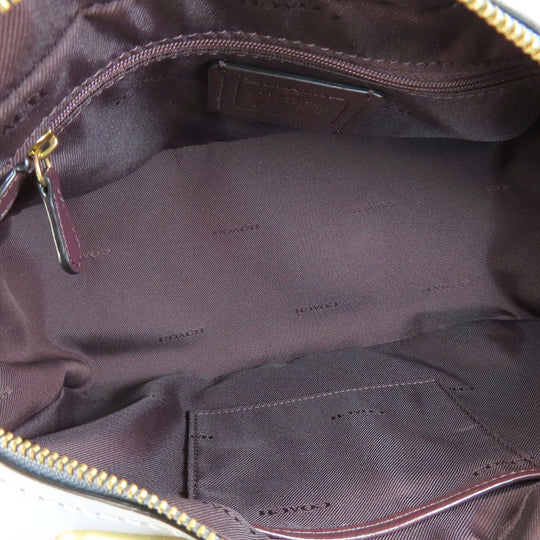 COACH Tote Bag 73720 leather Navy logoMetal 2WAY