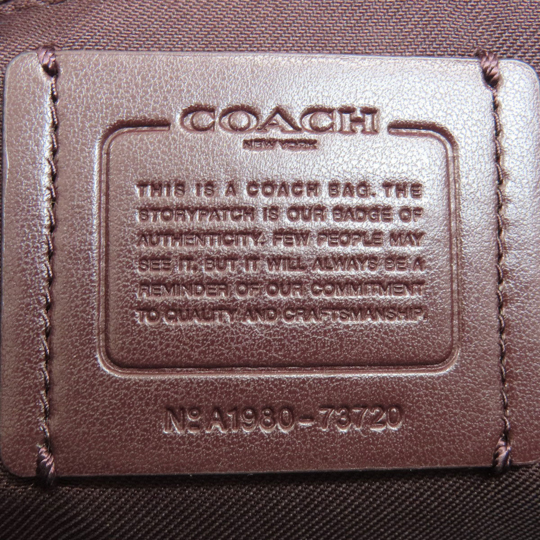 COACH Tote Bag 73720 leather Navy logoMetal 2WAY