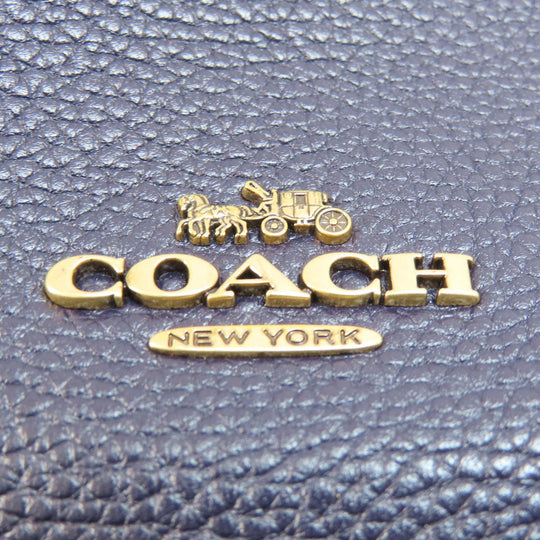 COACH Tote Bag 73720 leather Navy logoMetal 2WAY