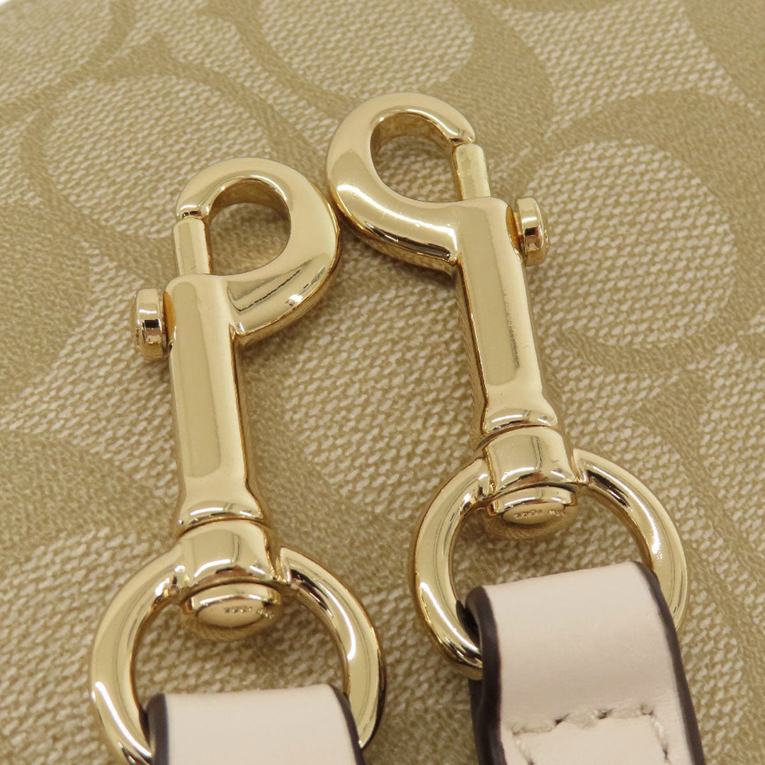 COACH Handbag F58310 PVC beige Signature 2WAY Women Used Authentic