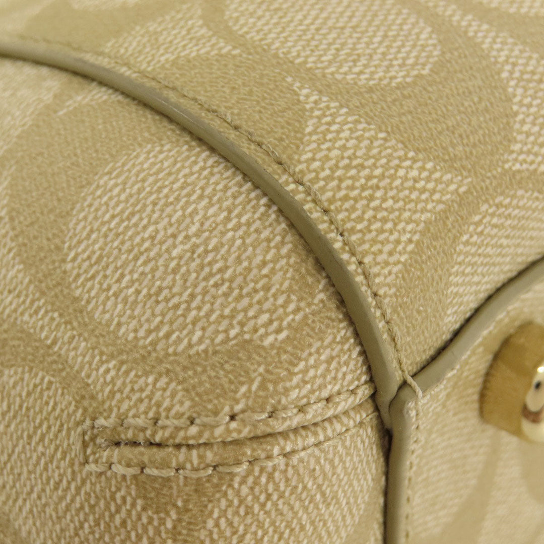 COACH Handbag F58310 PVC beige Signature 2WAY Women Used Authentic