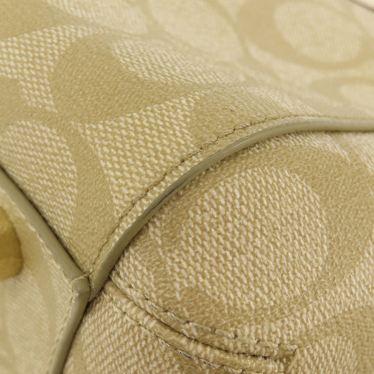 COACH Handbag F58310 PVC beige Signature 2WAY Women Used Authentic