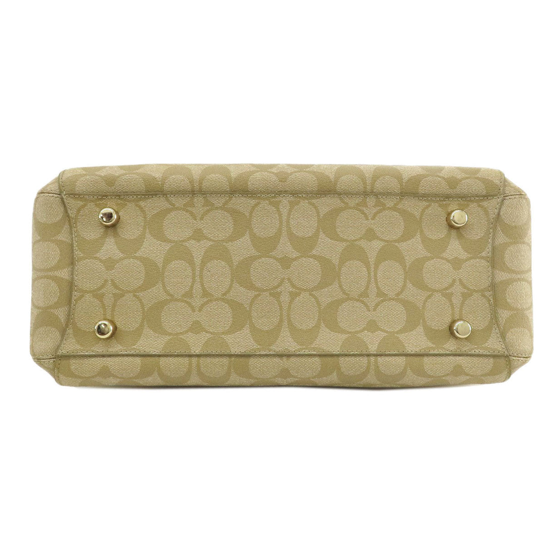 COACH Handbag F58310 PVC beige Signature 2WAY Women Used Authentic