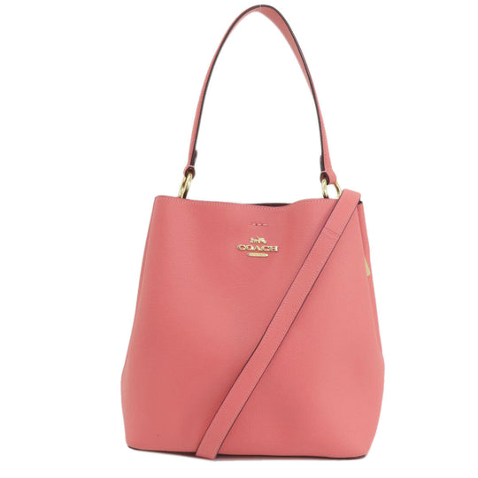 COACH Handbag 91122 leather pink 2WAY Women Used Authentic