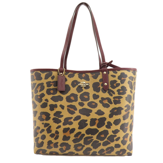 COACH Tote Bag PVC Brown reversible Women Used Authentic