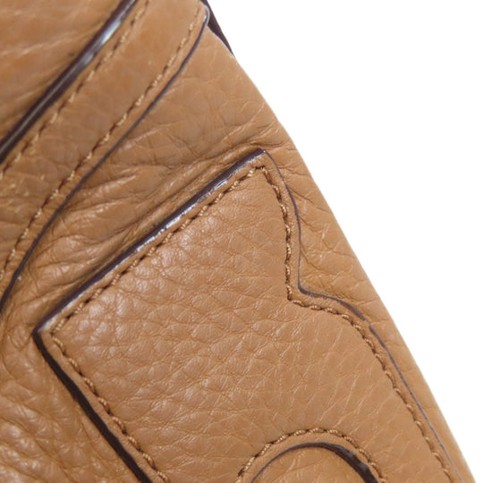Tory Burch Shoulder Bag Calfskin Brown logo Women Used Authentic